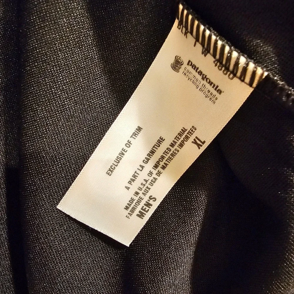 Patagonia Capilene 1 Silkweight Baselayer Crew Mens XL Black 45350F8 Long Sleeve